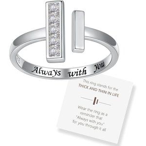 Sterling Silver Through Thick and Thin Ring Jewelry Gifts for Wife Girlfriend
